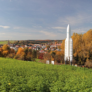 Raketenmodell einer Ariane 5 Rakete